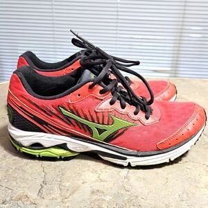 Mizuno Wave Rider 16 Women’s Size 7 Strawberry/Kiwi/Gray/White